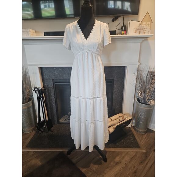 Knox Rose Dresses & Skirts - Knox Rose Dress Womens Small White Midi To Maxi Length Swiss Dots